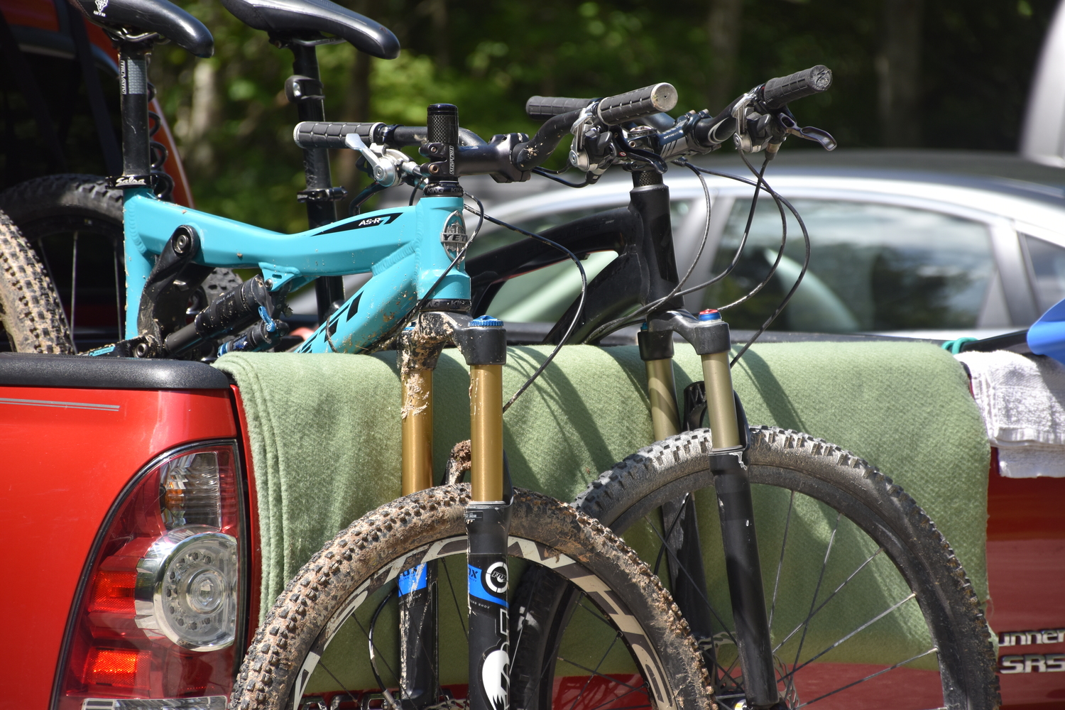 Tsali Mountain Bike Trailhead - Toyotaloaded with bikes.